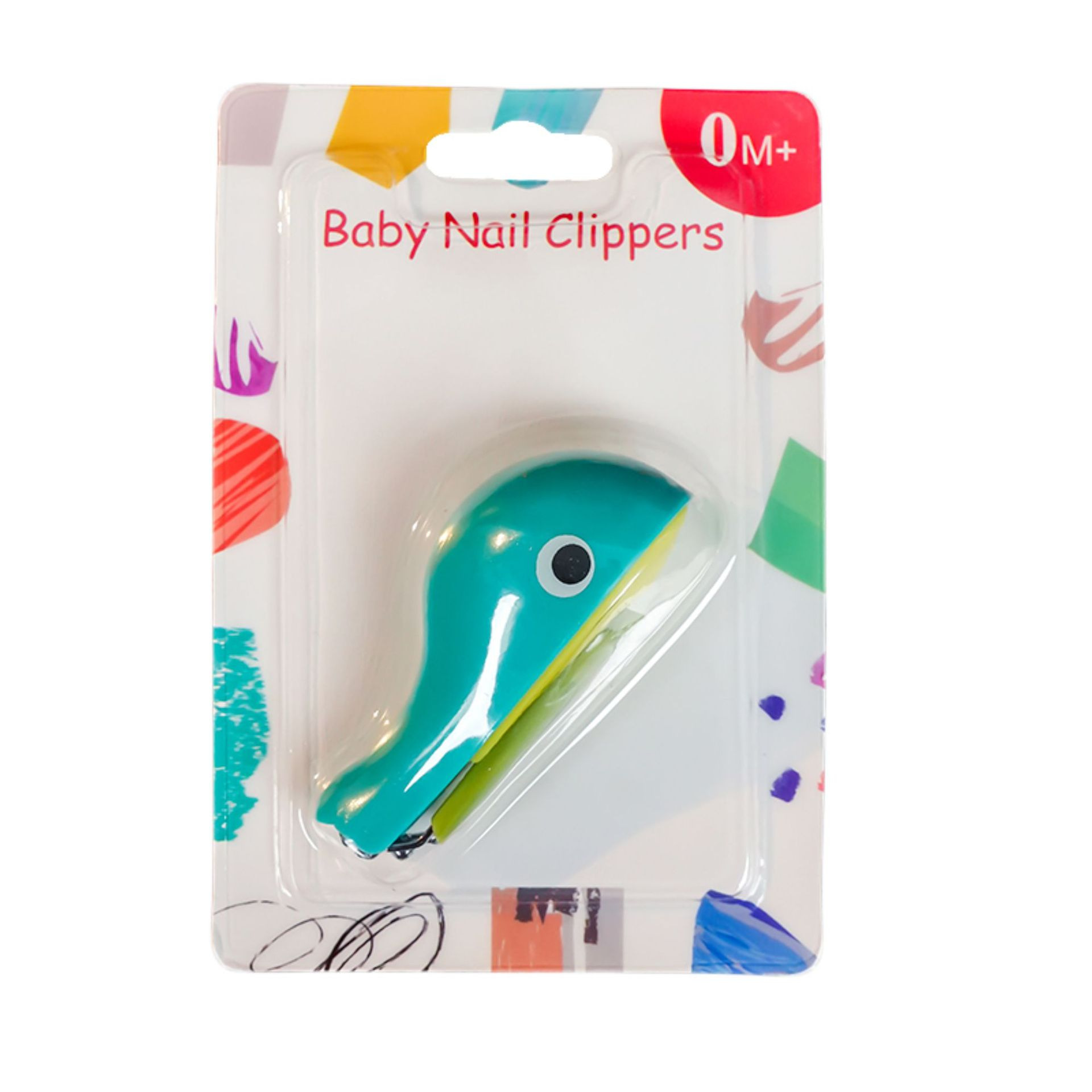 Inglés Tarjeta de bebé cortaúñas de dibujos animados de delfín cortaúñas anti-Carne de seguridad cortaúñas