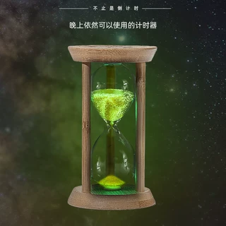 竹木三柱摆件高级感计时器迷你沙漏 防摔创意定时器刷牙沙漏