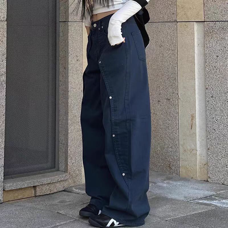 美式高街直筒休闲裤子潮流ins宽松阔腿休闲裤男款秋季潮牌伐木裤|undefined