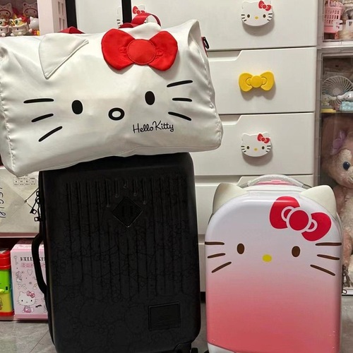 Original Kitty Cat Girls Campus Clothing Storage Bag Lightweight Trolley Travel Business Travel Handbag Luggage Collection Bag