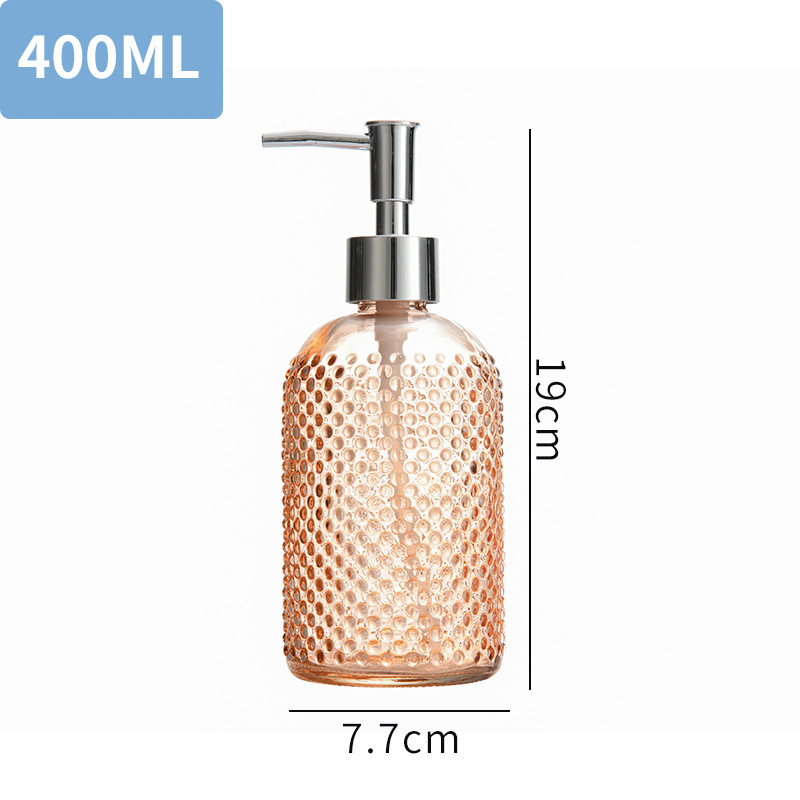 Botella de desinfectante de manos de presión Botella vacía de vidrio baño champú baño cosméticos botella de loción dividida