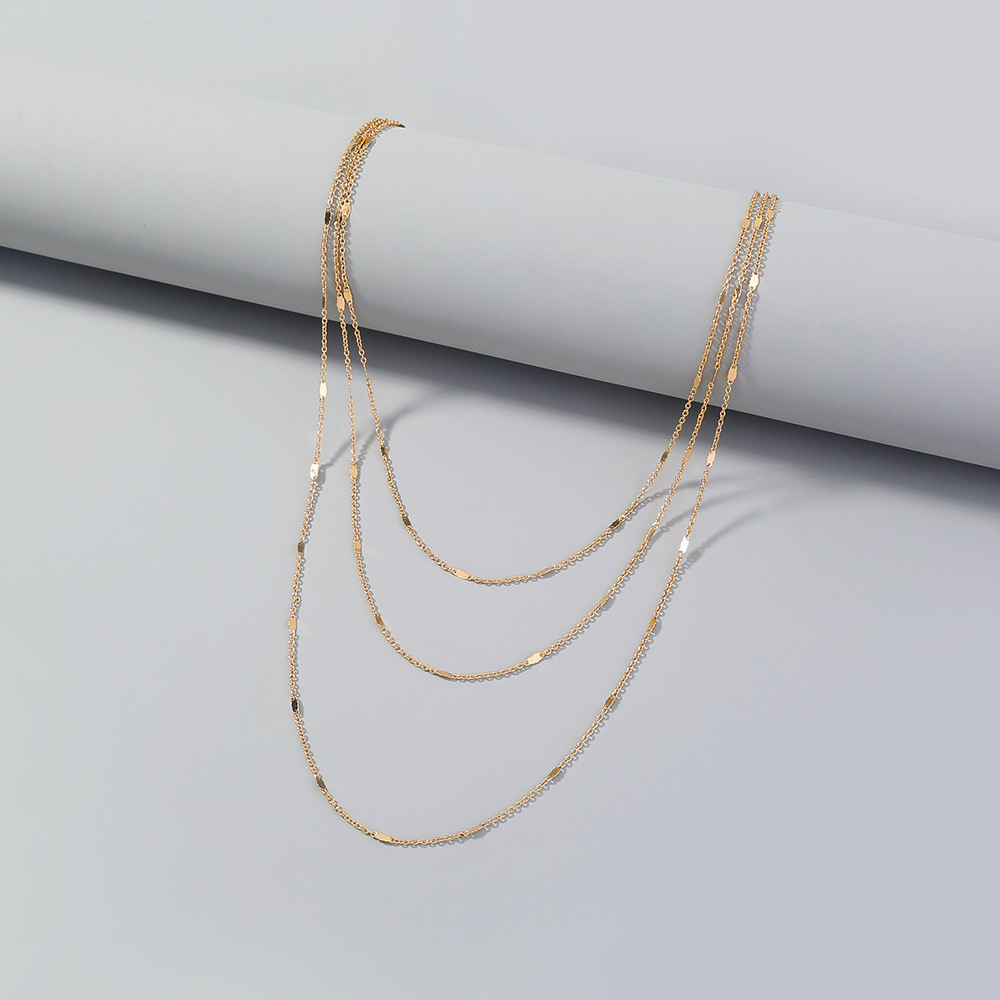Colliers empilables à maillons fins dorés, simples et uniques, en vente transfrontalière (vente en gros)._voghion.com