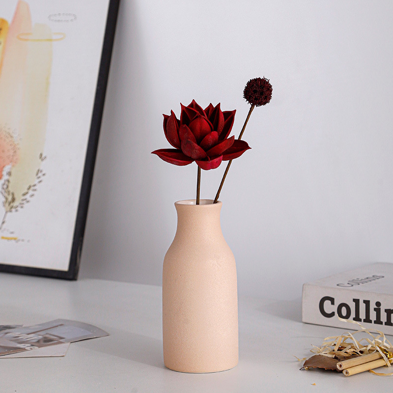 vasijas de cerámica esmeriladas en flor seca decoración nórdica creativa simple adornos domésticos plantas venta caliente transfronteriza