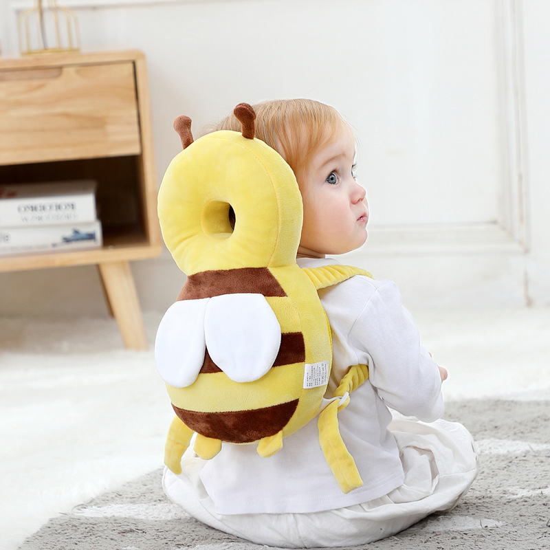 Bebé para aprender a caminar almohada de caída almohada de protección de la cabeza transpirable almohada de protección de la cabeza para bebés pequeños abeja gorra de protección de la cabeza de caída