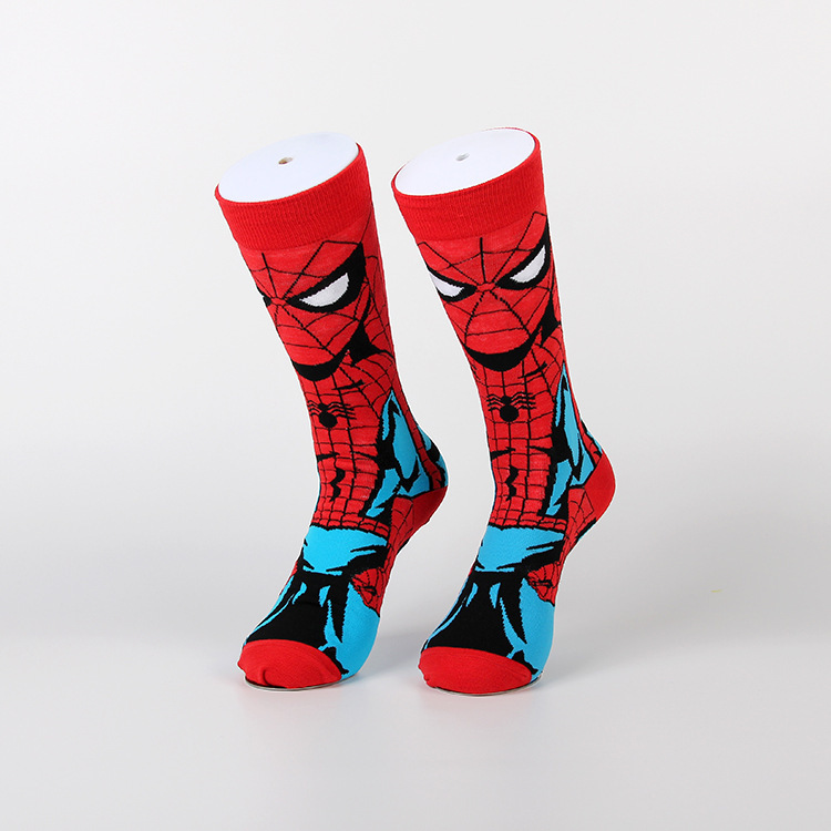 Cartoon Animation Movie Spider-Man Casual Sports Jacquard Youth All Year Round Female Couple Mid-Calf Socks Men's Trendy Long Socks Cartoon Animation Movie Spider-Man Casual Sports Jacquard Youth All Year Round Female Couple Mid-Calf Socks Men's Trendy Long Socks