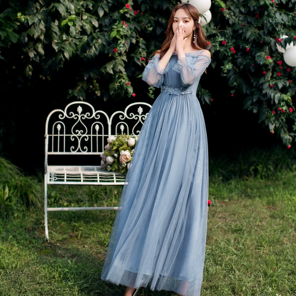 Bubble sleeve blue gray 081#