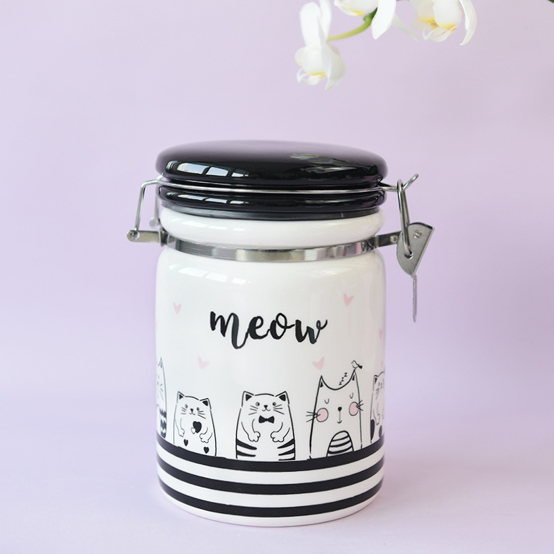 Fábrica directa de nuevos tanques de almacenamiento de cerámica fresca, una serie de tanques de almacenamiento de tanques de sellado para gatos, Amazon.