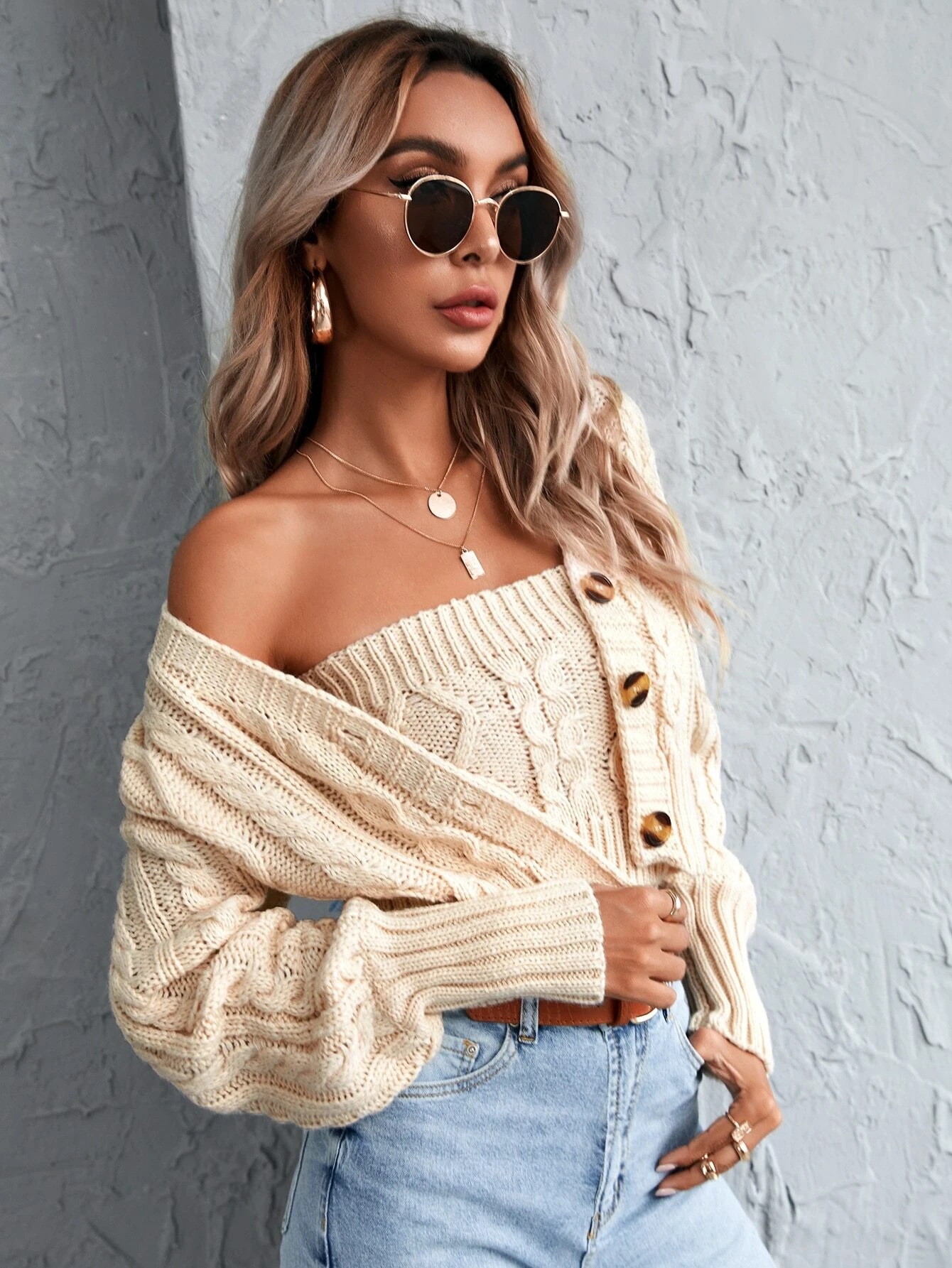 Slim Fit Type Solid Color Pattern Winter, Autumn Season Wholesale Women'S Casual Solid Color Long Sleeve Patchwork Sweaters & Cardigans