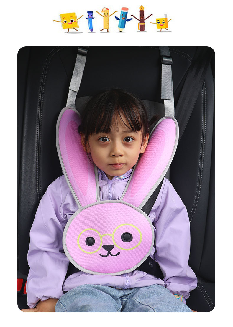 Children's Special Sleeping Aid, Safety Belt Neck Pillow, Cute Anti-Neck-Strangling Car Headrest, Car Interior Accessories