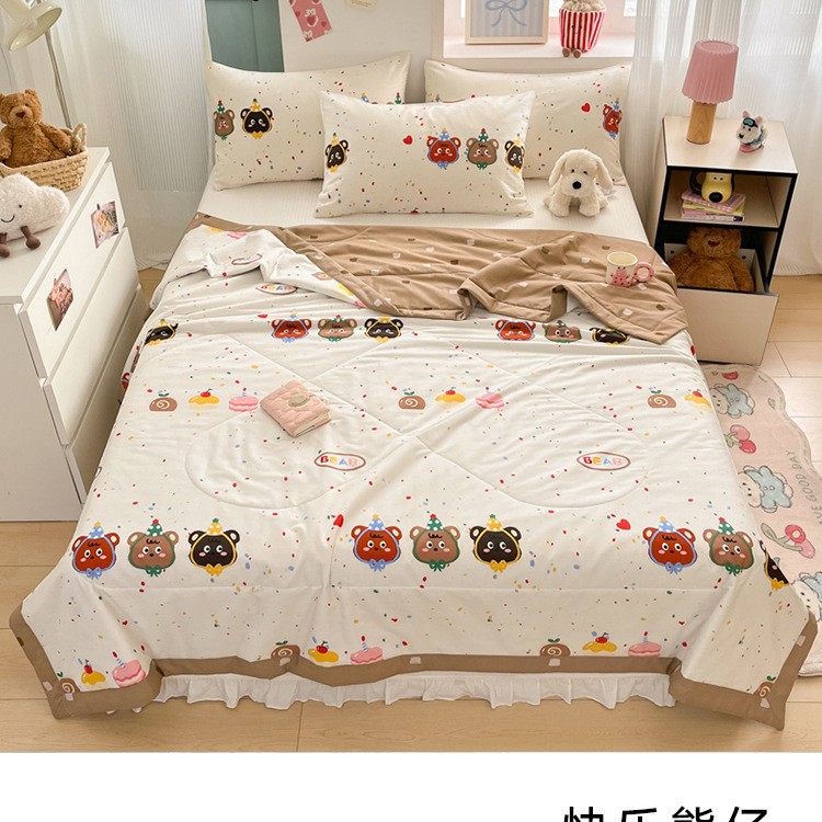 Edredón fresco de verano de algodón puro edredón de aire acondicionado para estudiantes solteros edredón fino de verano núcleo para niños edredón lavable a máquina en verano image 10