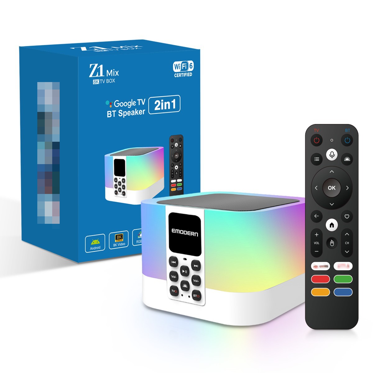 Cross-Border Best-Selling Bluetooth Speaker Set-Top Box Android15 Dual-Band Foreign Trade Tv Set-Top Box Speaker Tvbox