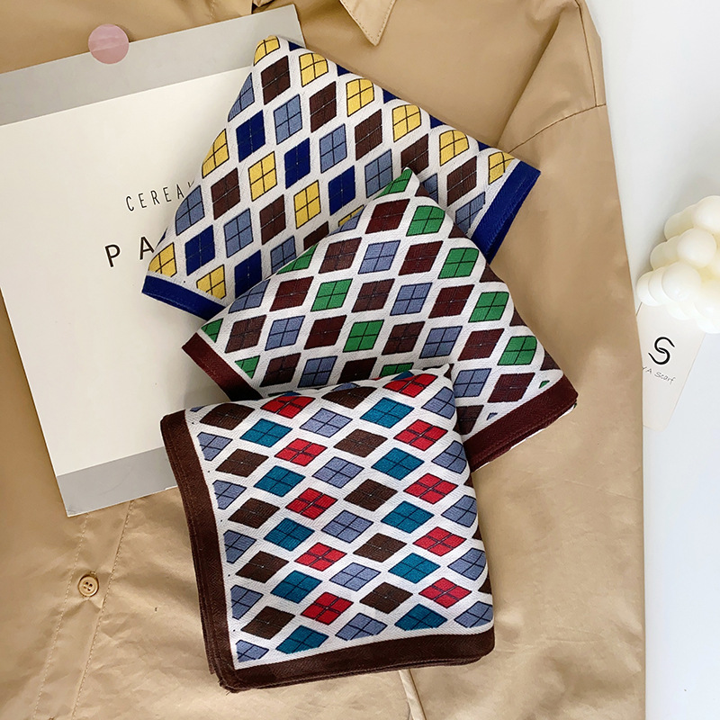 Japón y Corea de la moda multicolor mosaico cuadrado impresión cuadrada cuad