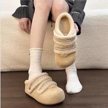 ��ɫ�ӽq��װ��ϲ���ЬŮ2025�¿����ů�⴩����ëë����Ь��