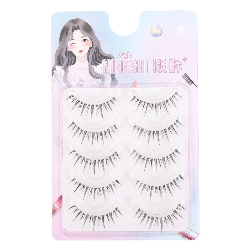 Tallo transparente pestañas inferiores Fox pestañas postizas natural pequeño diablo pestañas falsas pequeñas pestañas de llama libro pestañas planas