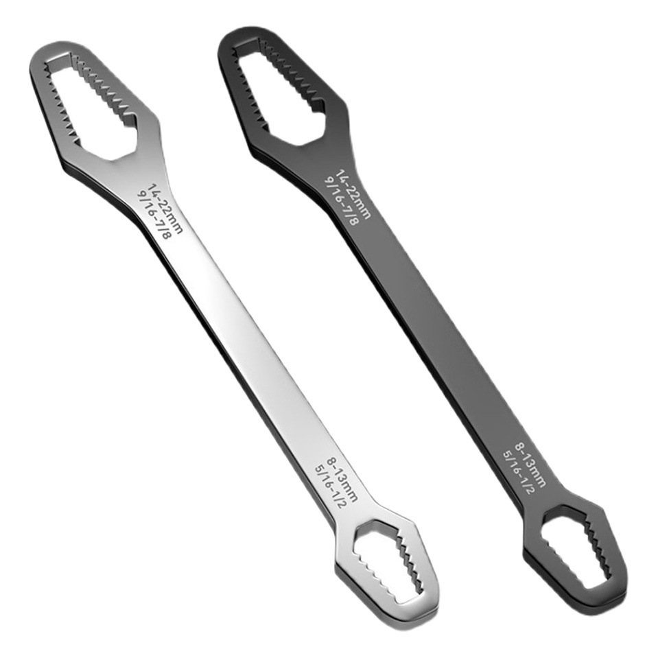 Llave de ciruela de doble cabeza 8-22 multi-funcional antideslizante auto-apriete gafas ajustables llave sólida herramienta manual de reparación de automóviles para el hogar