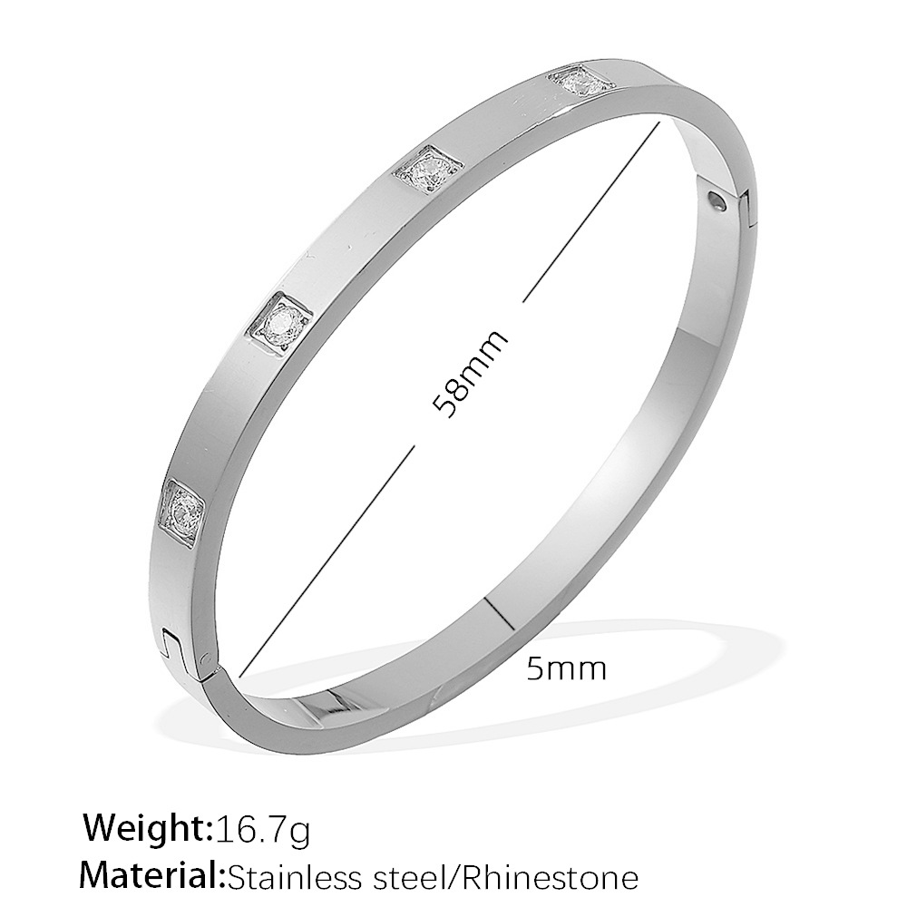 SZ201WES 화이트 다이아몬드 실버 팔찌