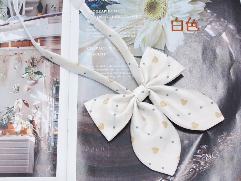 Spot al por mayor amor corbata de pajarita de oreja de conejo mujer jacquard de seda de poliéster más estilo universitario duro pajarita de pajarita flor de diez colores