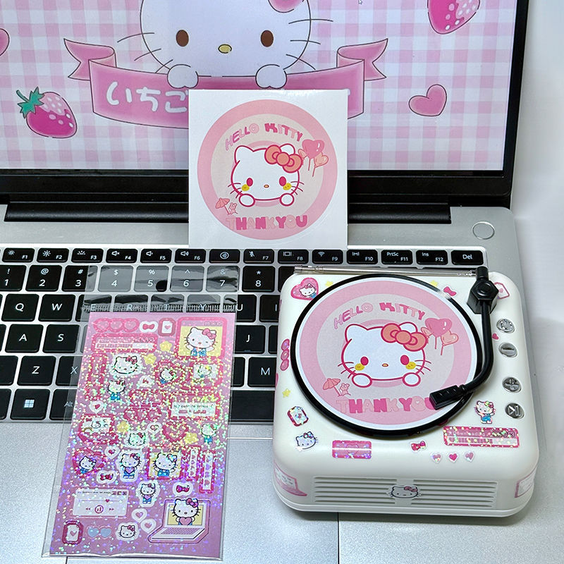 ハローキティ Bluetooth オーディオレコードプレーヤー小さなかわいいニッチ KT 猫スピーカー誕生日プレゼントガールフレンド|undefined