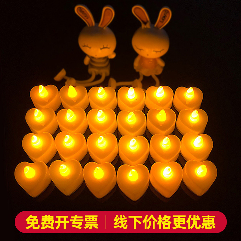 Propuesta de propuesta, decoración de escenas, confesión de cumpleaños, artículos de decoración, luz de vela de plástico electrónico, luz de juguete LED romántica image 3