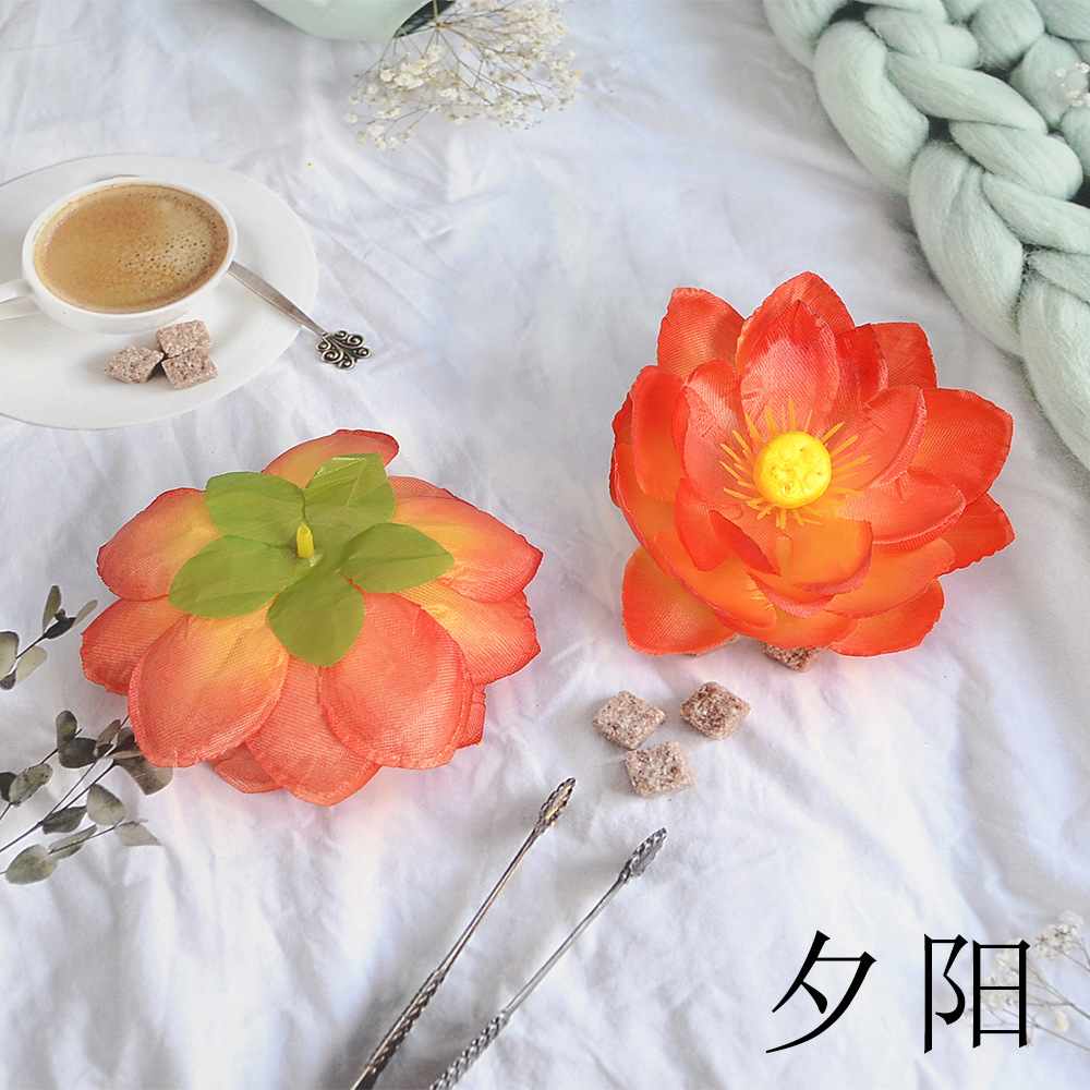 10cm 연꽃 머리 - 선셋 레드