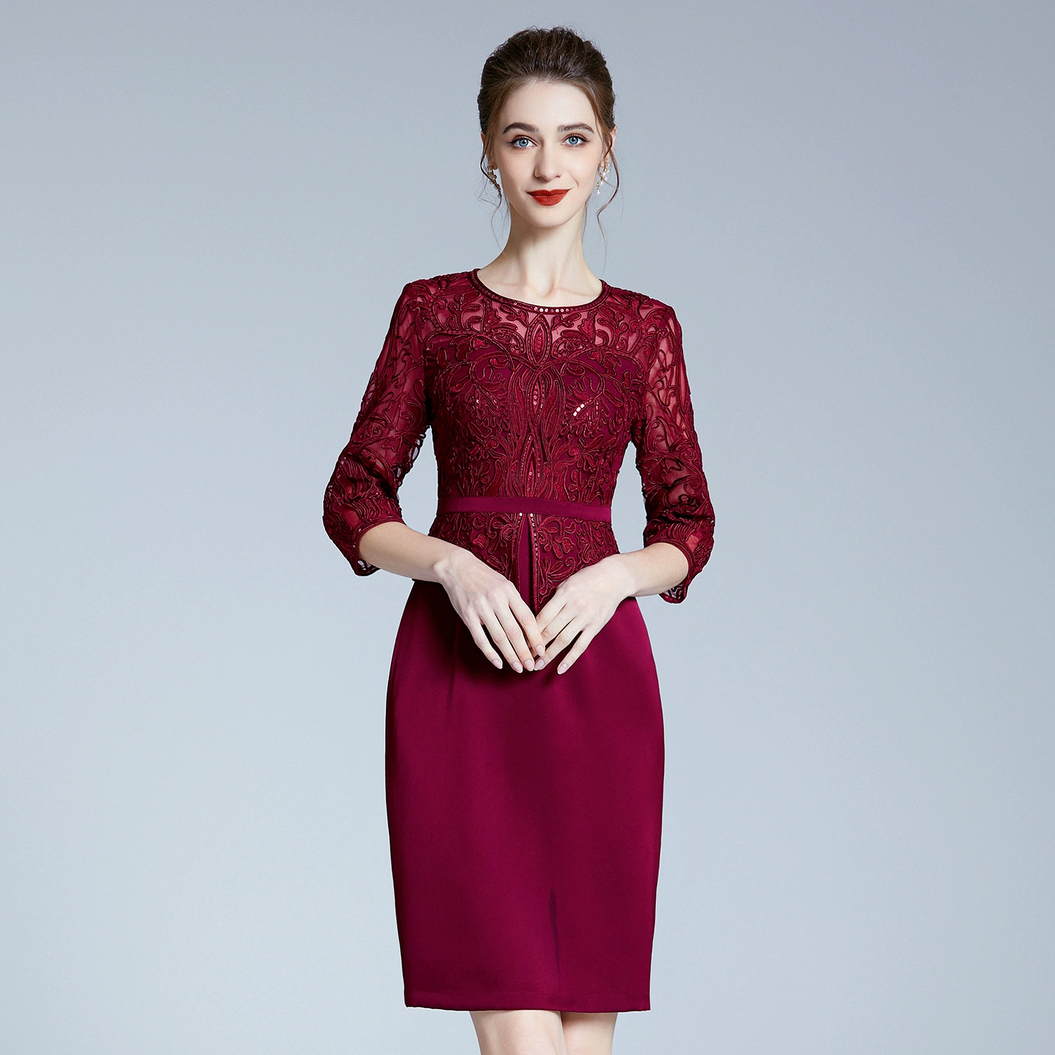 Летние платья для женщин среднего и старшего возраста, подходят для свадебных банкетов и повседневной носки, платья для свекрови, для фотосессий обращайтесь в службу поддержки клиентов.