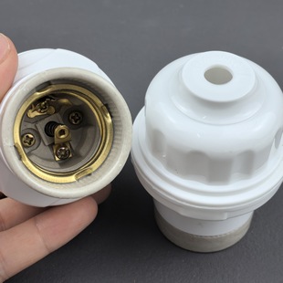 Breeding heat preservation lamp cap high temperature resistant ceramic e27 screw LED bulb thickened hanging lamp cap hanging lamp holder
