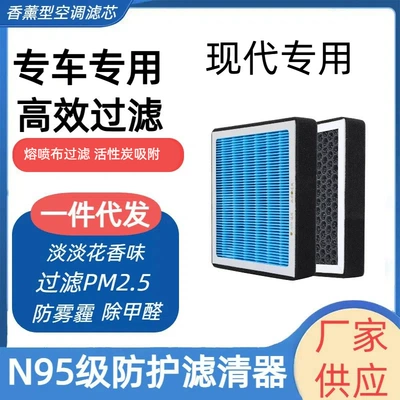 Suitable for Hyundai Elantra, Sonata, Tucson, Verna, Ix35, Venue, Ix25 N95 Grade Activated Carbon Air Conditioning Filter Element (Air conditioning filter)