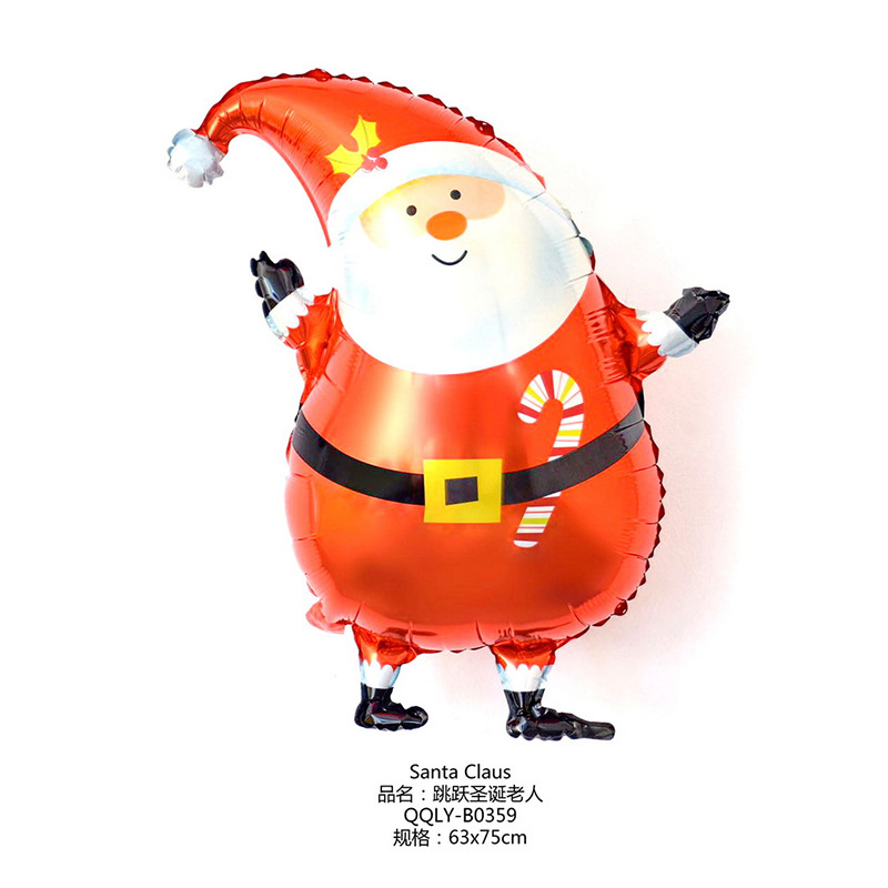 Navidad decoración de dibujos animados globo de aluminio centro comercial tienda fiesta decoración suministros Santa Claus globo