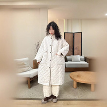 菱格羽绒棉服外套女秋冬新款夹棉加厚保暖防风轻薄女士中长款棉衣