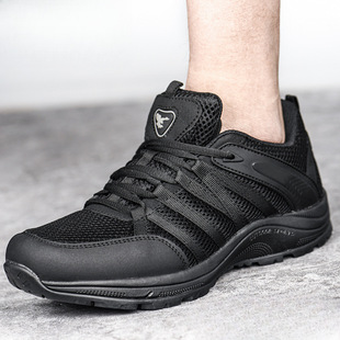 New Training Shoes Men's Labor Protection Liberation Shoes Spring and Autumn Ultra Light Breathable Training Rubber Shoes Running Shoes Black Fire Fighting Training Shoes