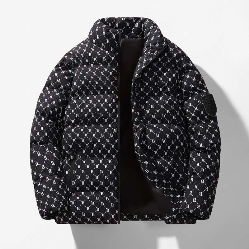 Transfronterizo invierno hombre plumón abrigo de algodón corto nuevo engrosado calentamiento de cuello vertical abrigo de algodón hombre abrigo de invierno casual