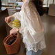 Factory Spring and Autumn New Unique Chic Beautiful Top Korean Style High-end Fragrance Hollow Lace Niche Shirt