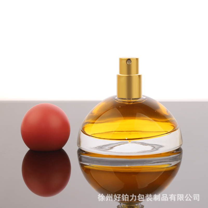 便携式按压喷雾喷头分装 15卡口半圆雪人玻璃香水空瓶30ml100毫升|undefined