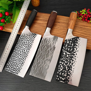 Stainless steel hand-forged hammer pattern kitchen kitchen household cutting dual-purpose knife meat cutting knife bone cutting knife wholesale