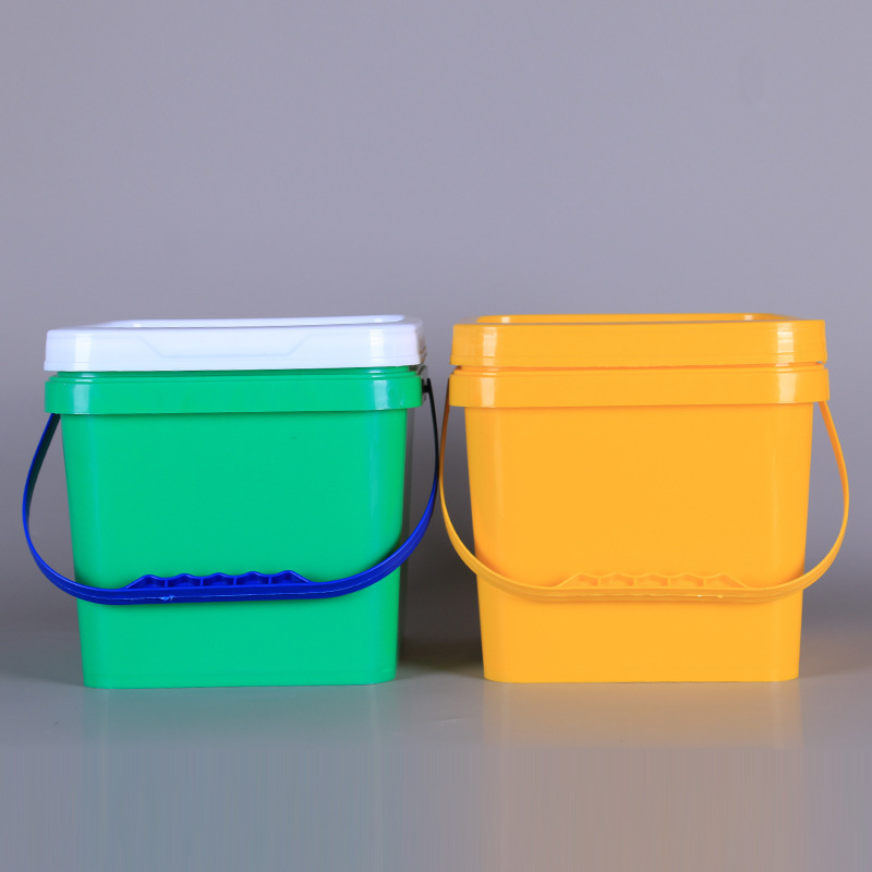 現物5L手持ち化学工桶猫食糧角型プラスチック桶塗装桶プラスチック密封桶収納包装桶|undefined