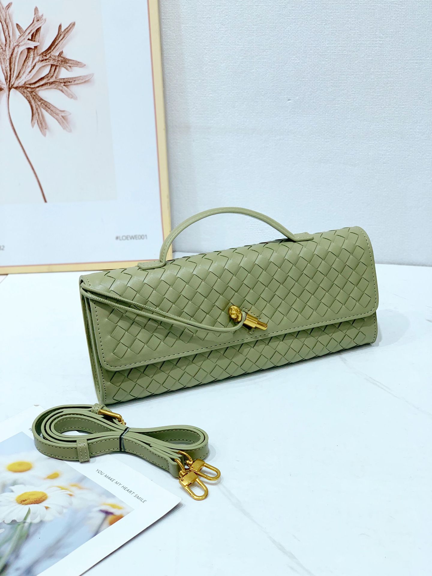 High-End Women's Woven Clutch Bag, Leather Evening Bag, Formal Shoulder Bag, Crossbody Bag For Parties And Fashion Events - Thumbnail 6