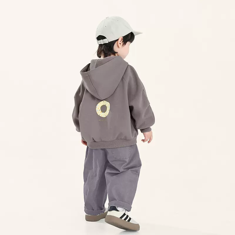 畅果服饰男童外套春季新款儿童韩版连帽上衣中小童春秋拉链衫帽衫