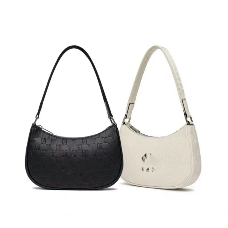 Korean Mlb New Embossed Underarm Bag with Hidden Pattern Monogram Crossbody Ny Dumpling Bag Handbag Shoulder Bag Moon Bag