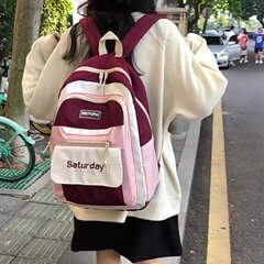 学生ランドセル女性コントラストカラー外観コンピュータバックパック大容量中高生大学生バッグ新学期バックパック