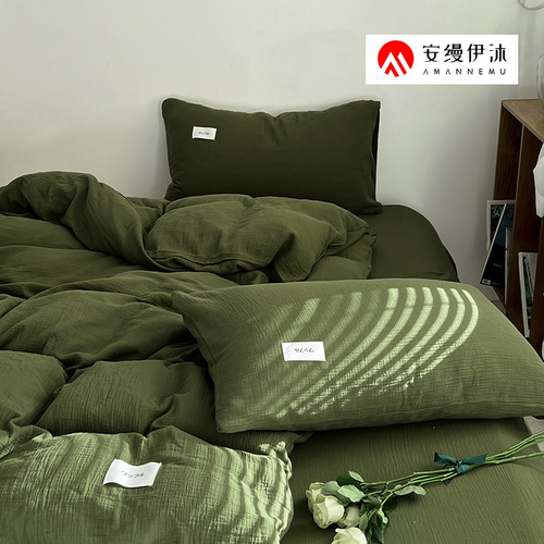 Category A maternal and infant double-layer gauze single product quilt cover 100 cotton pillowcases pure cotton naked sleeping sheets and fitted sheets for Japanese beds