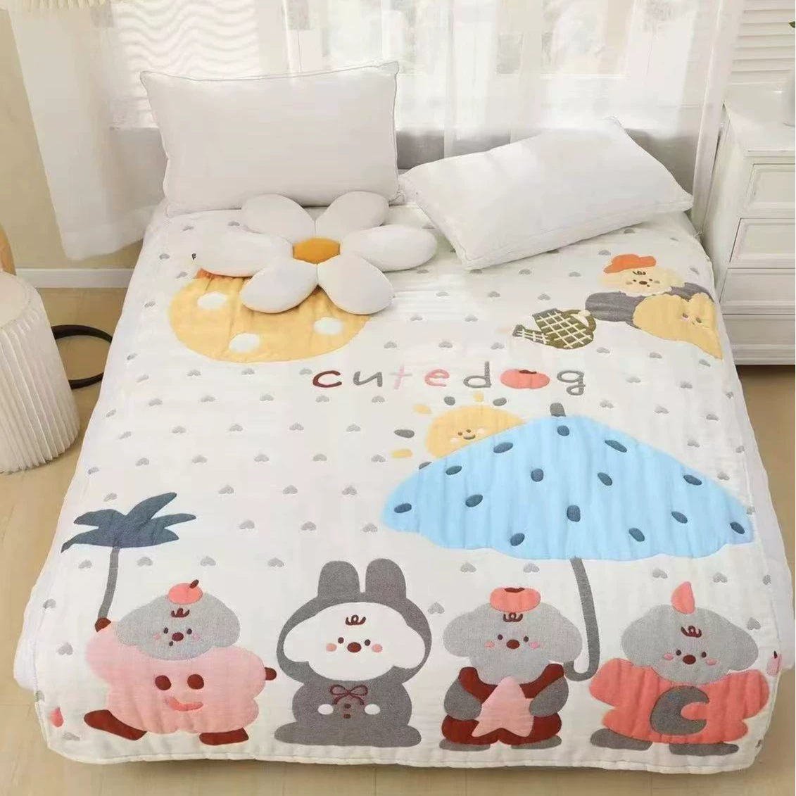 Десять слоев хлопка марлевый хлеб покрыт детским одеялом