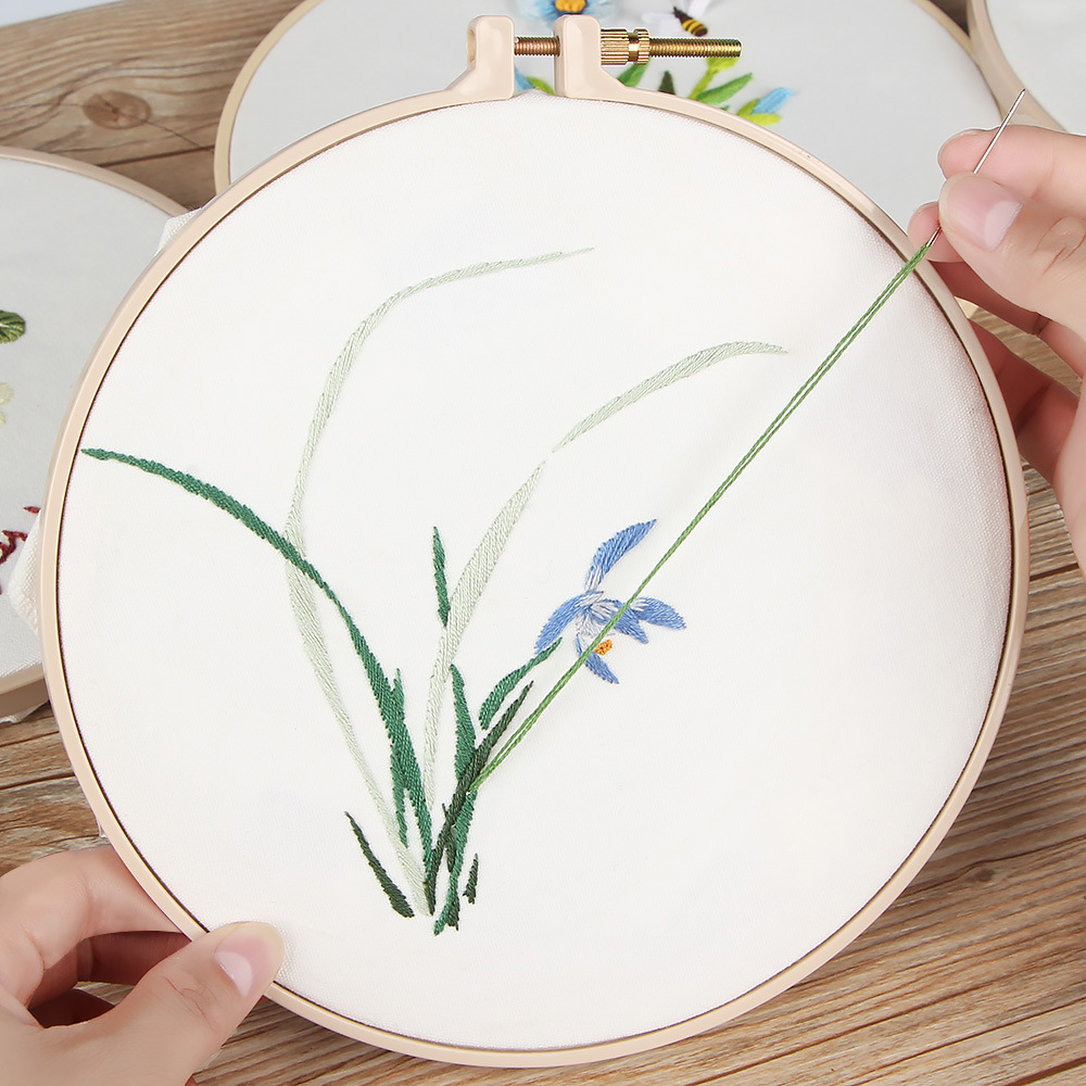 Bordado DIY auto-bordado mano antiguo grupo de ventiladores principiantes material paquete de bordado Su bolso bordado bordado
