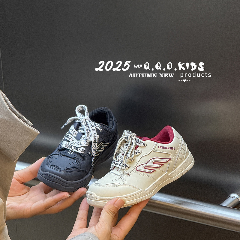 QQO童鞋 2025秋季新款男童软底舒适运动休闲鞋洋气百搭女童德训鞋|undefined