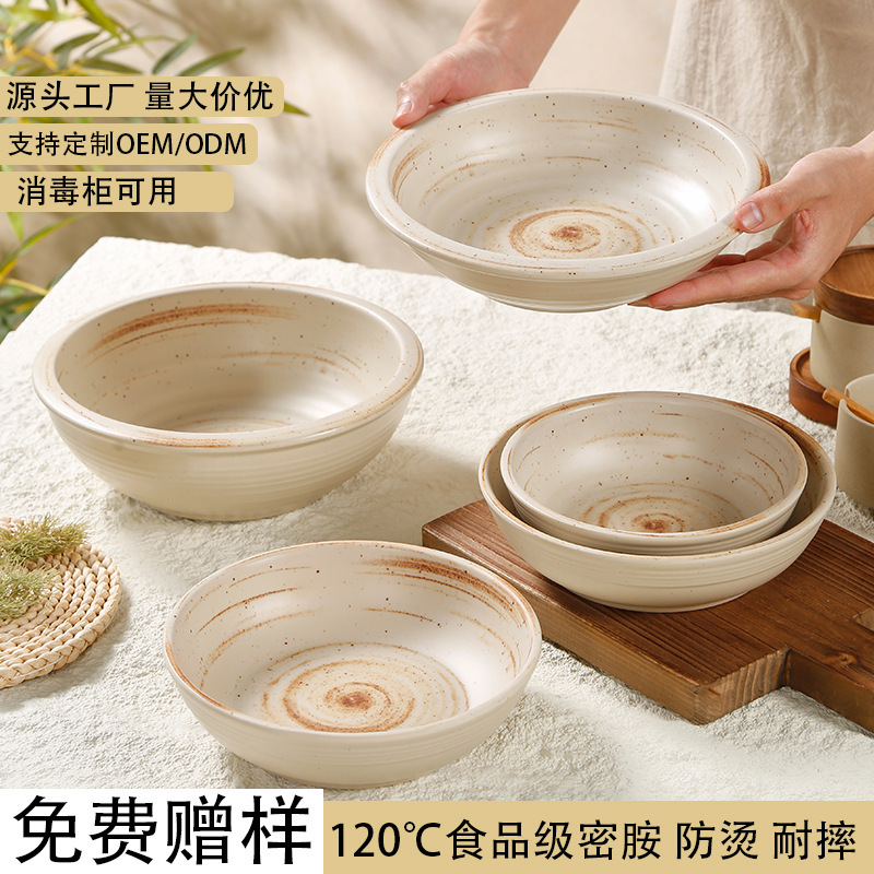工場卸売メラミンボウル日本と韓国のラーメンボウル商業ホテルレストラン落下防止と火傷防止スープボウルライスカップ模造磁器大ボウル|undefined