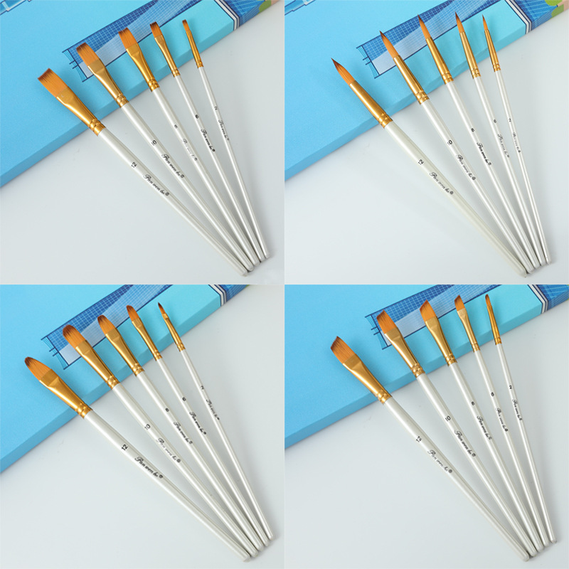 Cross-border Nylon Hair Paint Brush Set Children DIY Acrylic Gouache Paint Pens Student Painting Digital Oil Painting Brushes Wholesale