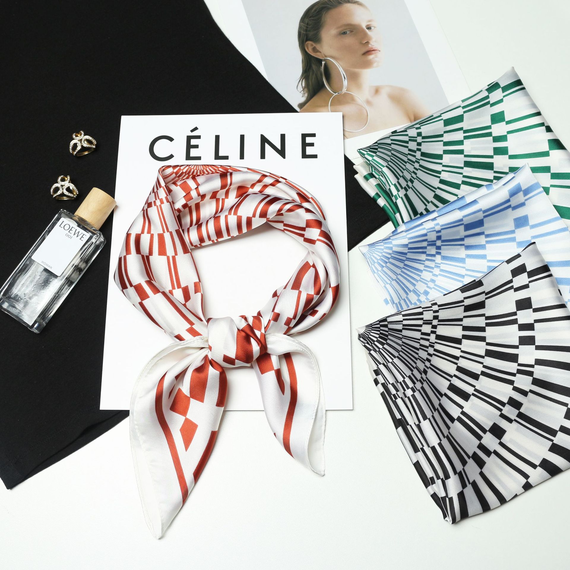Fashionable universal silk elegant handkerchief