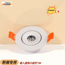 轿厢专用LED嵌入式6000K迷你小射灯55mm开孔暗装220V全白款电梯灯