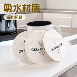 热销广告促销礼品吸水纸杯垫   双面logo圆形厚纸板杯垫