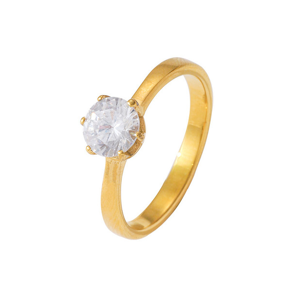 Universal ring with stone stainless steel with zircon