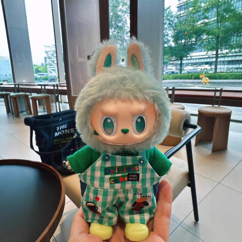 牛油果格子绿labub手作娃衣衣服玩偶装扮时尚可爱装饰套装浩鹤|undefined
